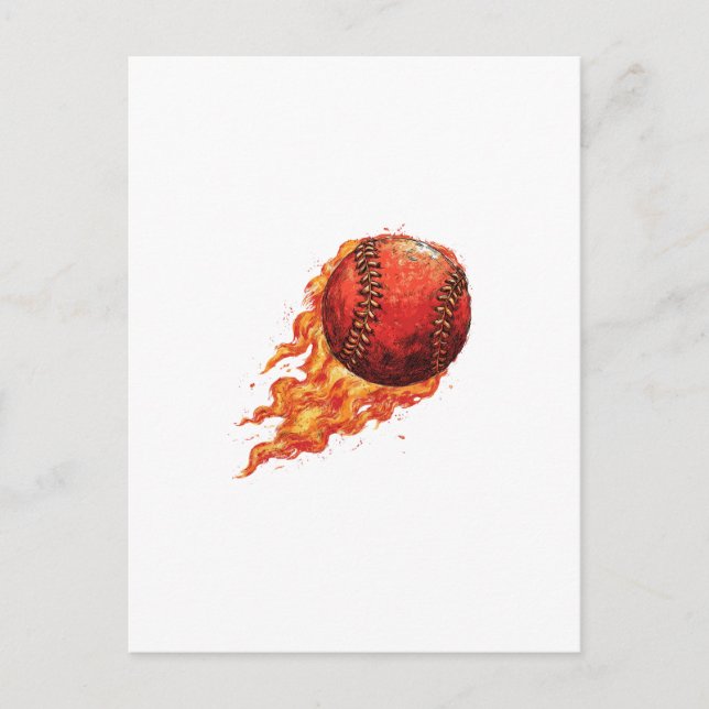 Fire Baseball  Postcard (Front)