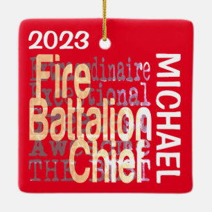 Fire Battalion Chief Extraordinaire CUSTOM Ceramic Ornament