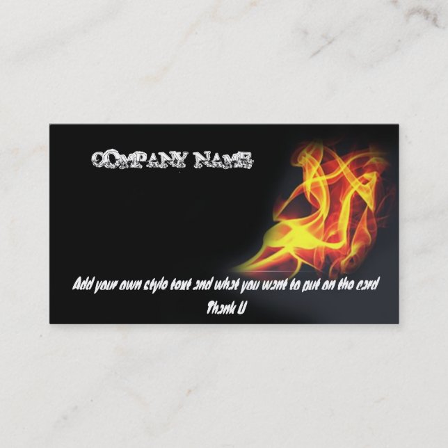 fire biz card one, COMPANY NAME, Add your own s... (Front)