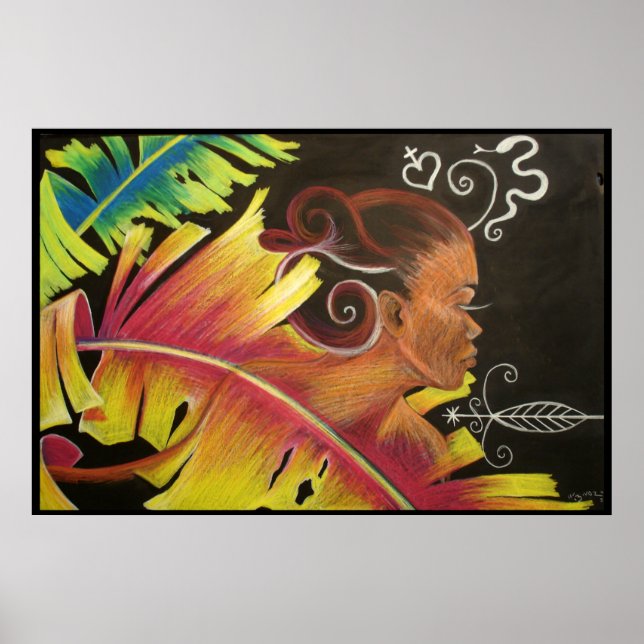 Fire - Black Art Print (Front)