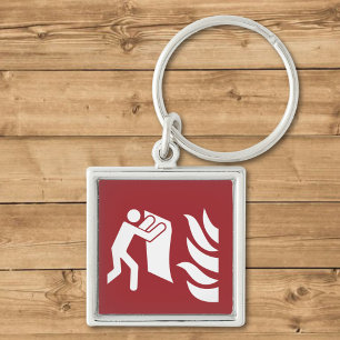 Fire Blanket Safety Sign Key Ring