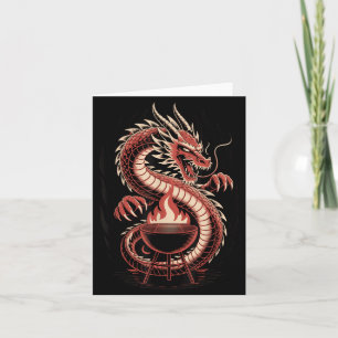 Fire Breathing Dragon Bbq Grill Backyard Cookout Card