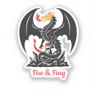 Fire Breathing Dragon Fantasy Graphic Custom