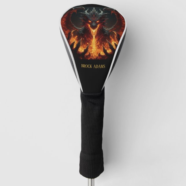 Fire Breathing Dragon Golf Head Cover (Front)