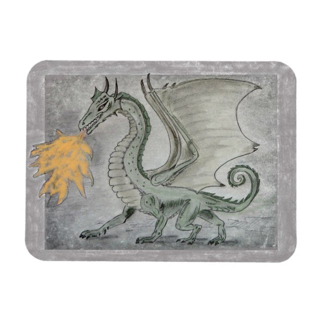 Fire Breathing Dragon Magnet (Horizontal)