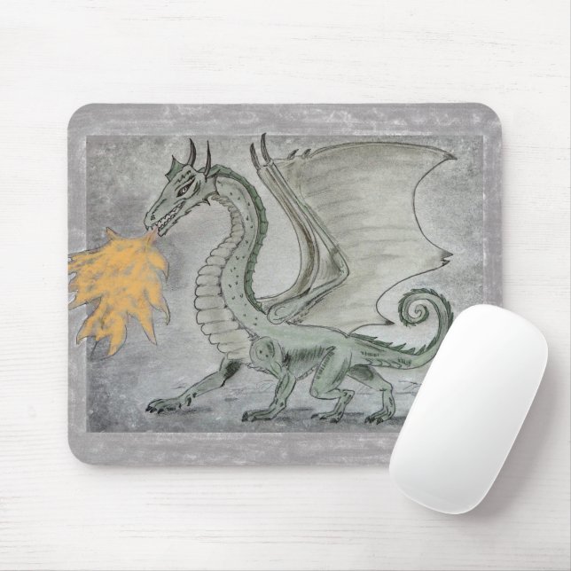 Fire Breathing Dragon Mouse Mat (With Mouse)