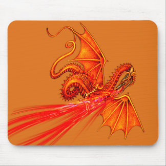 Fire breathing dragon mousepad
