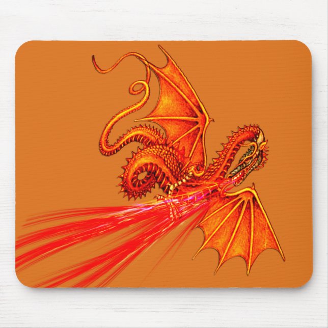 Fire breathing dragon mousepad (Front)