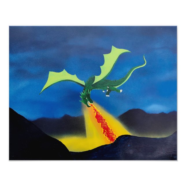 Fire Breathing Dragon Photo Print (Front)