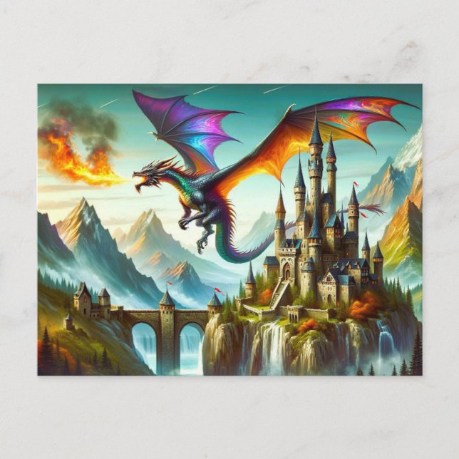 Fire breathing Dragon Postcard (Front)