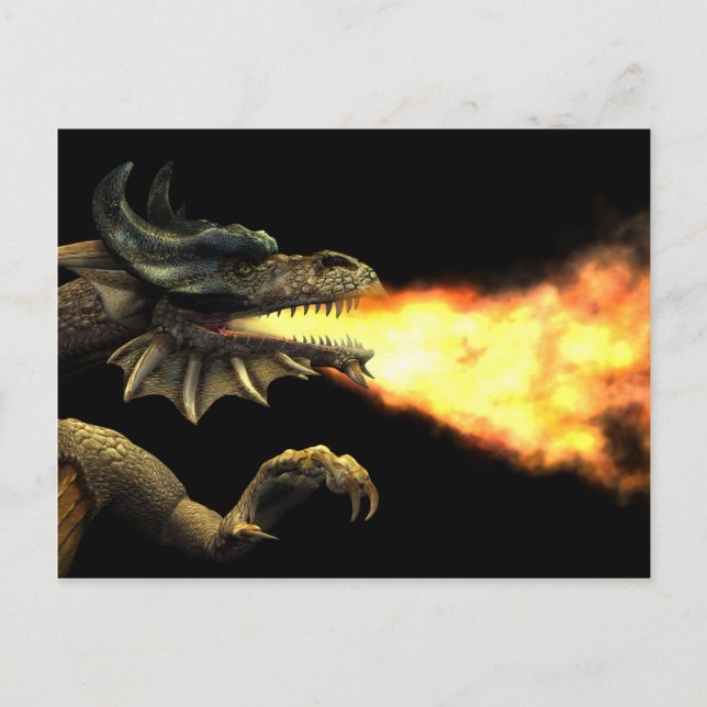 Fire breathing dragon postcard (Front)