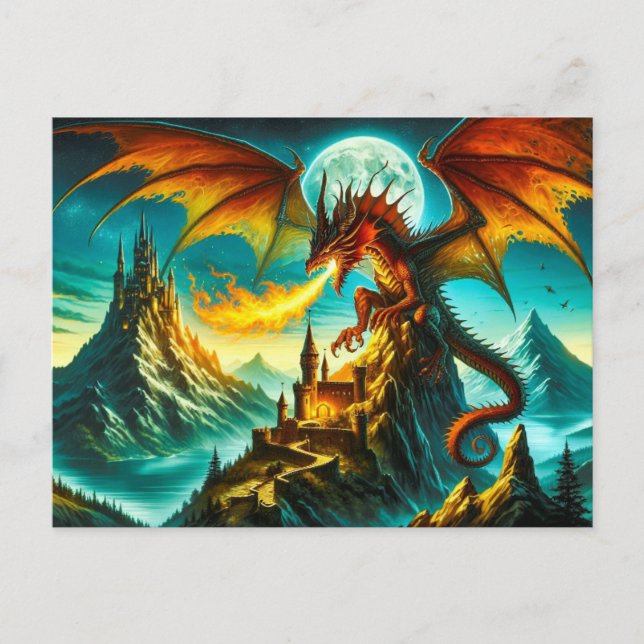 Fire breathing Dragon Postcard (Front)