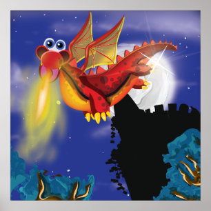Fire Breathing Dragon Poster
