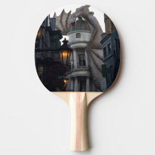 Fire breathing Dragon protecting wizard's bank Ping Pong Paddle