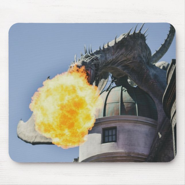 Fire Breathing Dragon Statue Mouse Mat (Front)