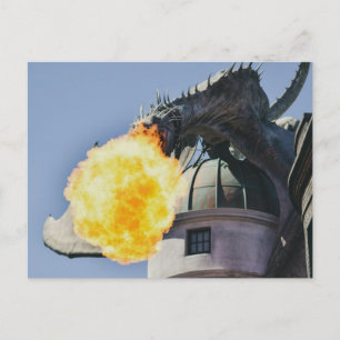 Fire Breathing Dragon Statue Postcard