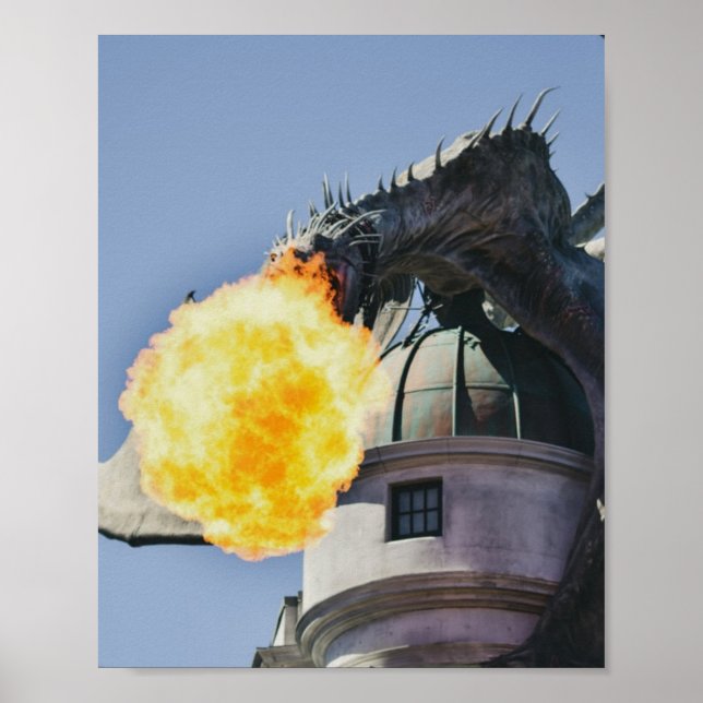 Fire Breathing Dragon Statue Poster (Front)