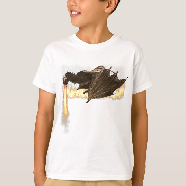 Fire Breathing Dragon Wyvern T-Shirt (Front)