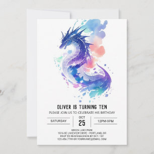 Fire-Breathing Dragon's Enchanted Birthday Invitation