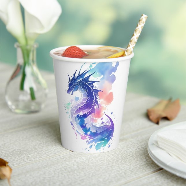 Fire-Breathing Dragon's Enchanted Birthday Paper Cups (Insitu)