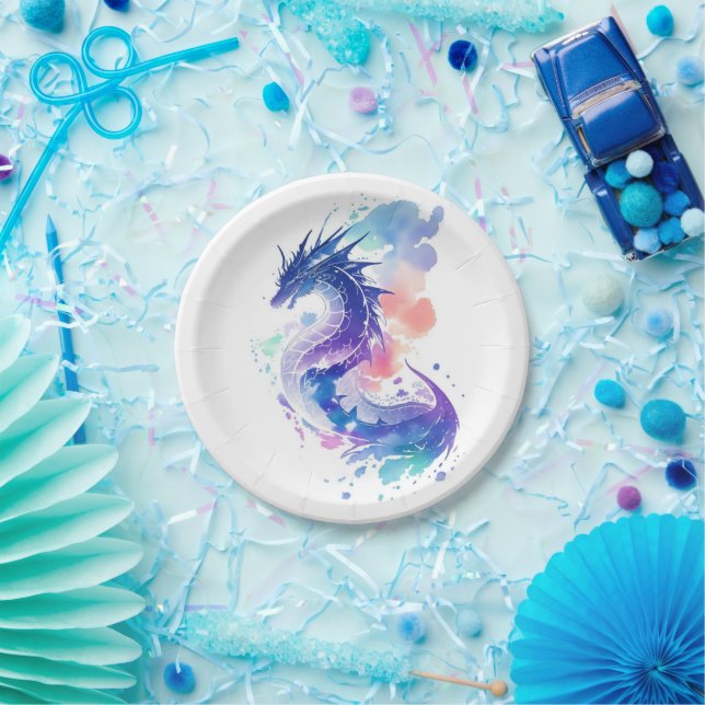 Fire-Breathing Dragon's Enchanted Birthday Paper Plate (Party)
