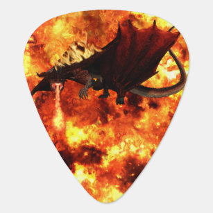 Fire Breathing Fantasy Red Dragon Guitar Pick