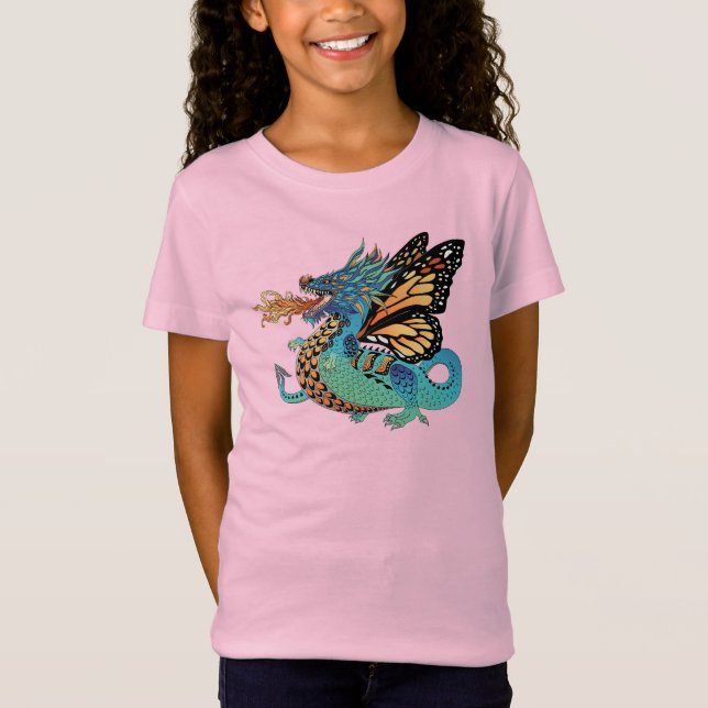 Fire Breathing Monarch Butterfly Dragon T-Shirt (Front)