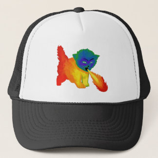 Fire Breathing Rainbow Kitten Trucker Hat