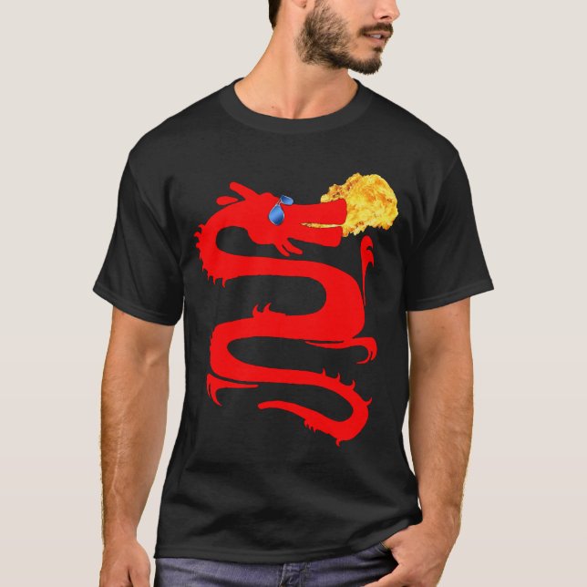 Fire Breathing Red Dragon T-Shirt, Fantasy, ZKOAG T-Shirt (Front)
