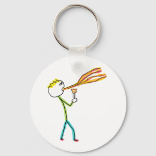 Fire Breathing Stickman Key Ring