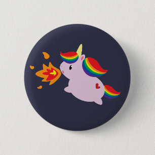 Fire-Breathing Unicorn 6 Cm Round Badge