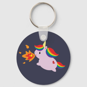 Fire-Breathing Unicorn Key Ring