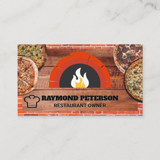 Fire Brick Oven | Pizza Pies Business Card (Front)