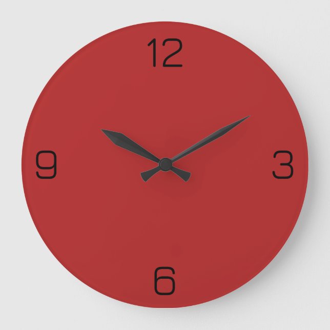 Fire Brick Red B22222 Colour - Add Your Name Optio Large Clock (Front)