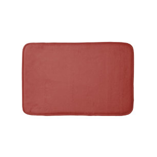 Fire Brick Red Solid Colour Print Bath Mat