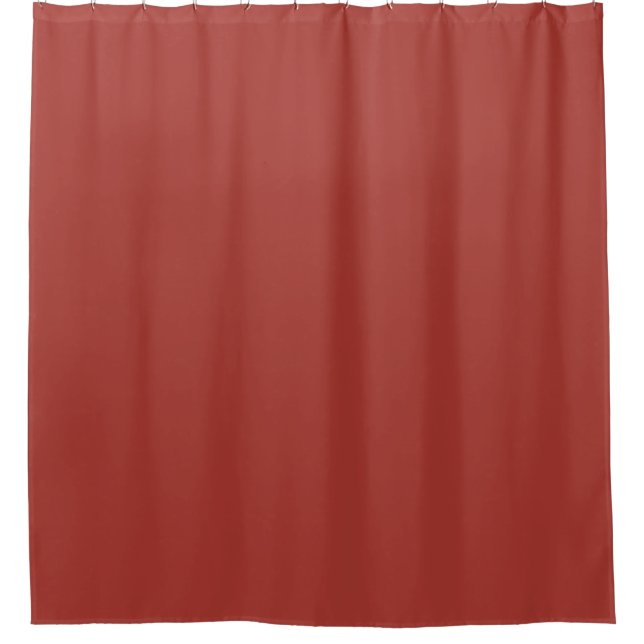 Fire Brick Red Solid Colour Print Shower Curtain (Front)