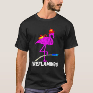 Fire Brigade Flamingo Fireman Exotic Bird T-Shirt
