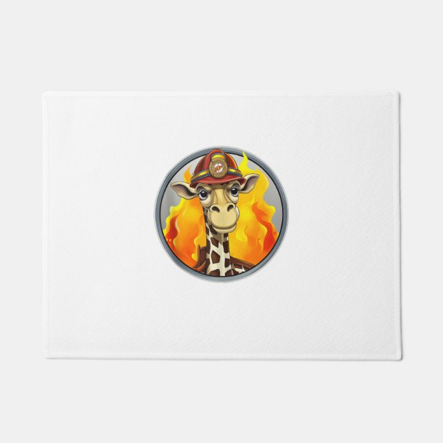 Fire Brigade Giraffe  Doormat (Front)
