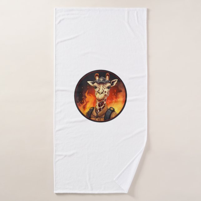 Fire Brigade Giraffes  Bath Towel (Bath Towel)