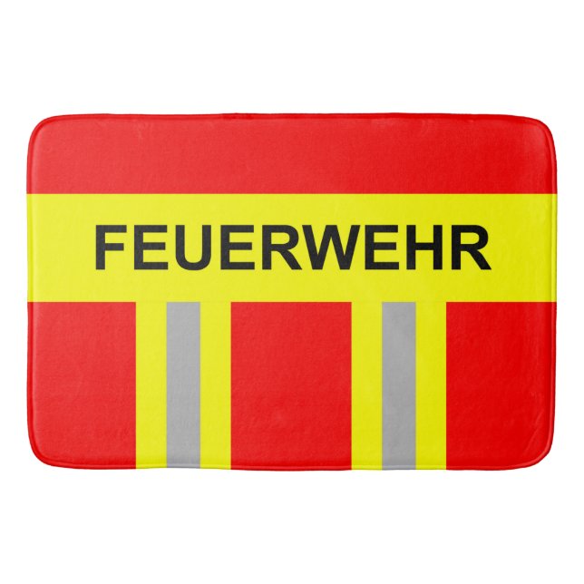 fire brigade symbol uniform red bath mat (Front)