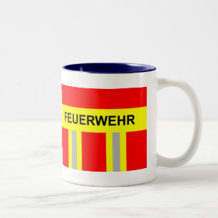 fire brigade symbol uniform red two-color cup