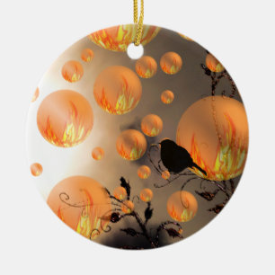Fire Bubbles Ceramic Tree Decoration