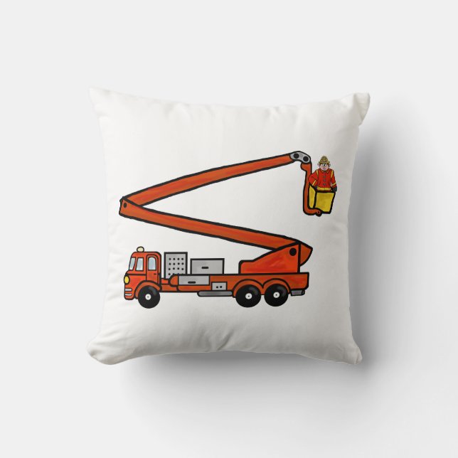 Fire Bucket Truck Pillow   Customise It! (Front)