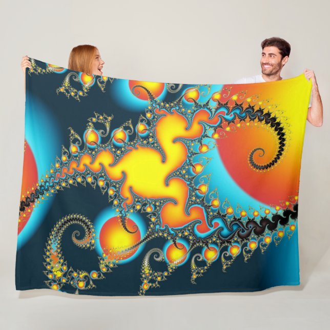 Fire Burst Fleece Blanket (In Situ)