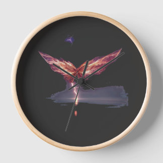 Fire butterfly clock