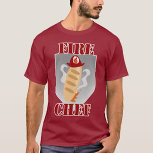 Fire Chef Funny Cooking Time Design T-Shirt
