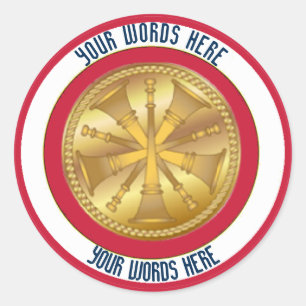 Fire Chief 5 Bugle Medallion Custom Sticker