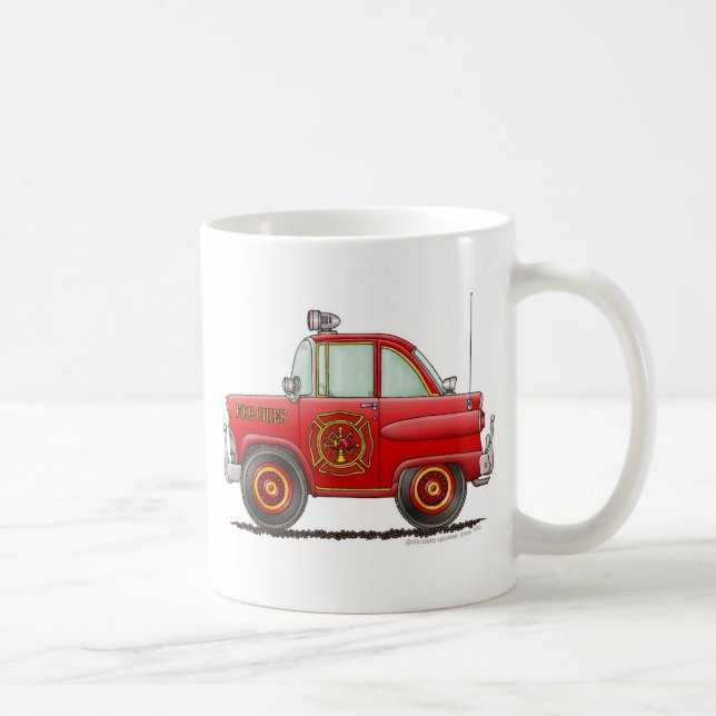 Fire Chief Car Firefighter Fireman Coffee Mug (Right)