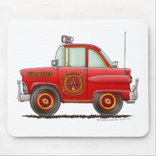 Fire Chief Car Firefighter Fireman Mouse Mat