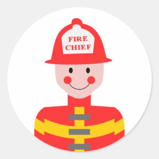 Fire Chief Classic Round Sticker